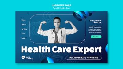 Gradient World Health Day Landing Page – Free Download