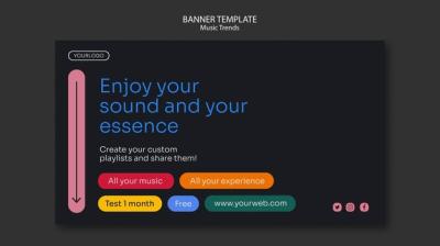 Music Streaming Platform Banner Template – Download Free Stock Photo