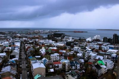 Stunning High Angle View of Townscape by the Sea Against a Beautiful Sky – Free Download