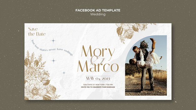 Floral Wedding Celebration Facebook Template – Free Download