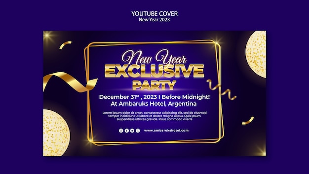 New Year Celebration YouTube Cover Template – Free Stock Photo, Download for Free