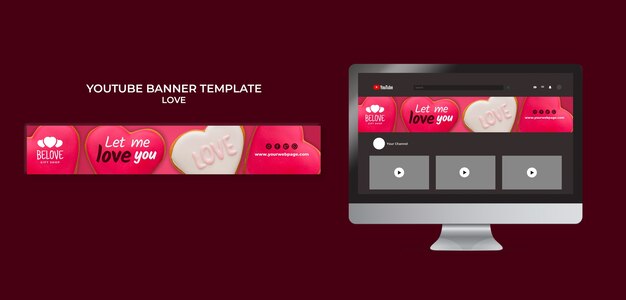 Realistic Love Template Design – Free Download