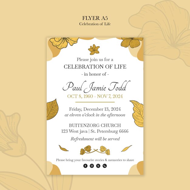 Celebration of Life Template – Download Free Stock Photo