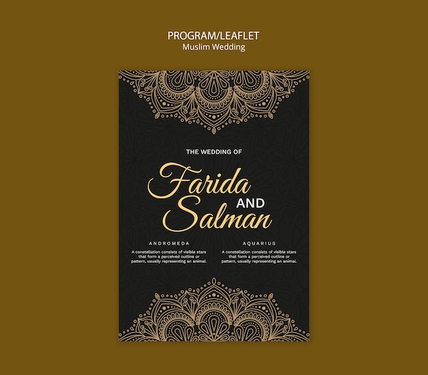 Muslim Wedding Template Design – Free Download