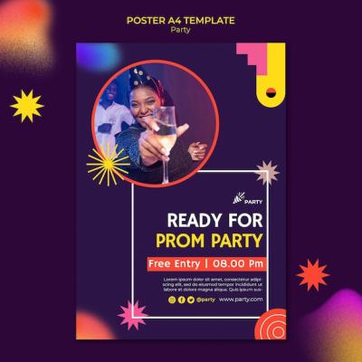 Prom Party Poster Template – Free Download