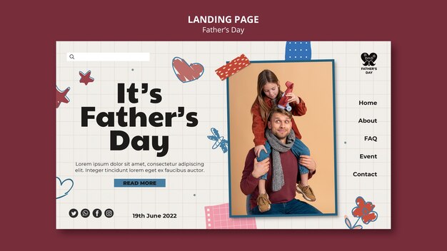 Father’s Day Celebration Landing Page Template – Free Download