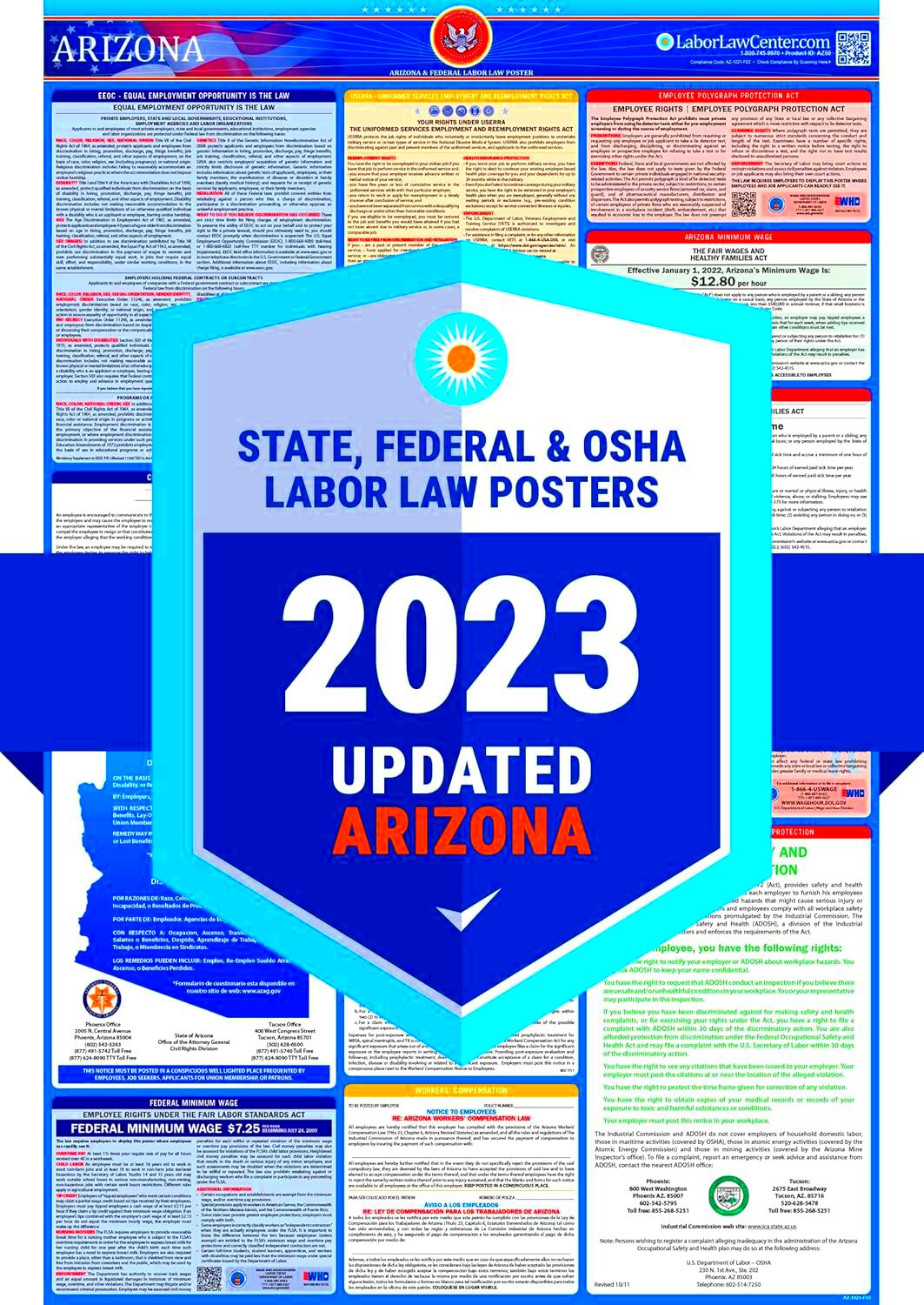 Amazoncom 2023 Arizona State Federal Labor Law Poster OSHA 