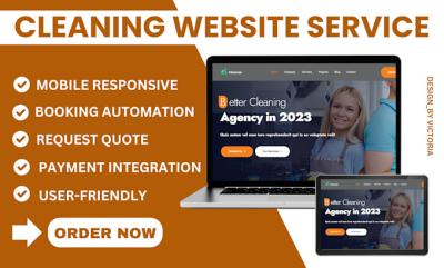 I Will Build a Professional Cleaning Service Website for House and Office Cleaning with Booking Features