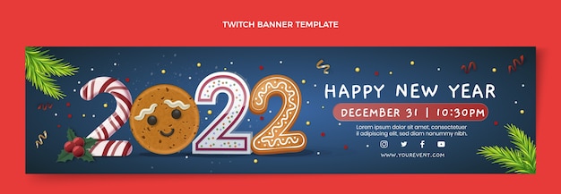 Realistic New Year Twitch Banner – Free Download