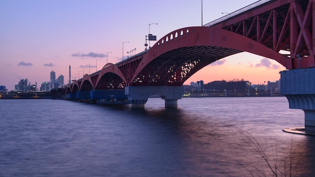 Bridge Over River at Sunset – Free Download