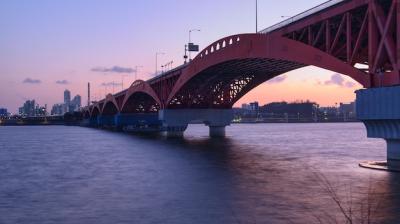 Bridge Over River at Sunset – Free Download