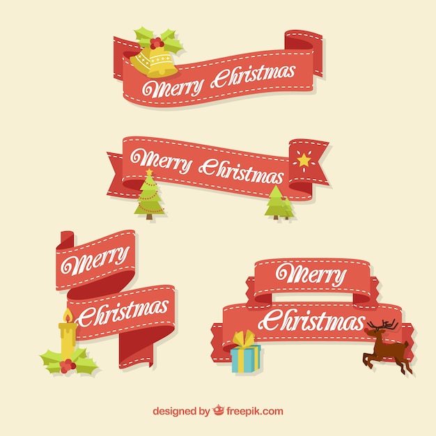 Red Christmas Ribbons – Free Stock Photo Download