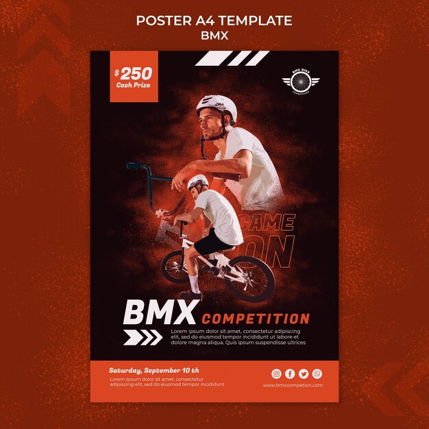 BMX Print Template Featuring Stunning Photo – Free Download