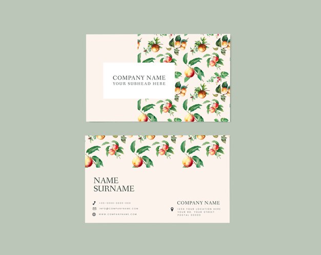 Floral Name Card Design – Free Download for PSD Templates