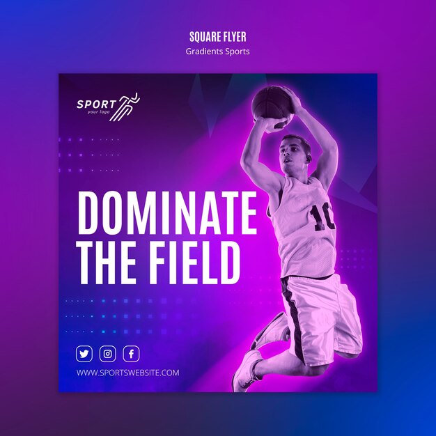 Gradient Sport Flyer Template Theme – Free Download, Download Free Stock Photo