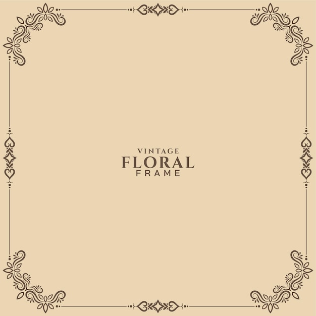 Ethnic Vintage Floral Frame Classic Background Design – Free Download