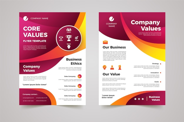 Gradient Core Values Flyers Pack – Free Download