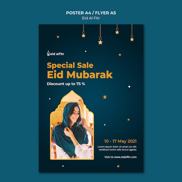 Eid al-Fitr Print Template Featuring Stunning Design – Free Download