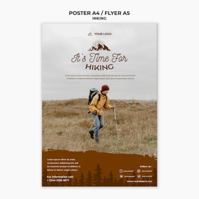 Hike Concept Poster Template – Free Download, Free Stock Photo