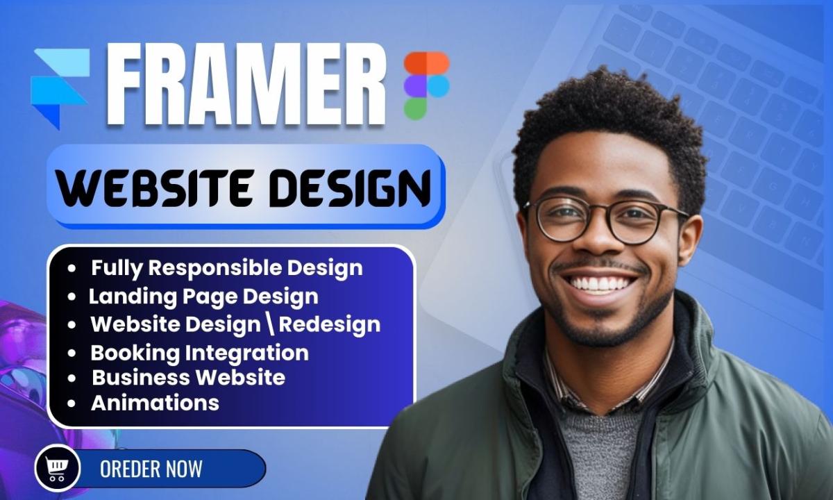 I Will Create a Stunning Website Using Framer – Expert Framer Website Design & Landing Page Development from Figma to Framer & Webflow