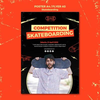 Skateboarding Concept Flyer Template – Free Download