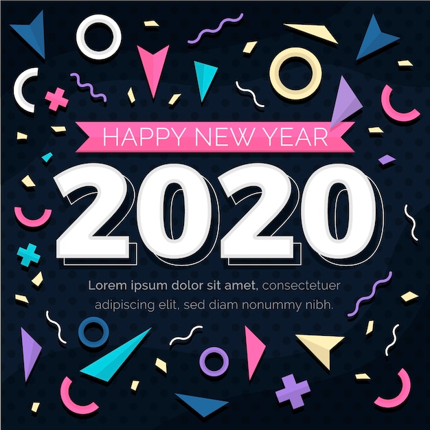 Flat Design New Year 2020 Background – Free Stock Photo Download