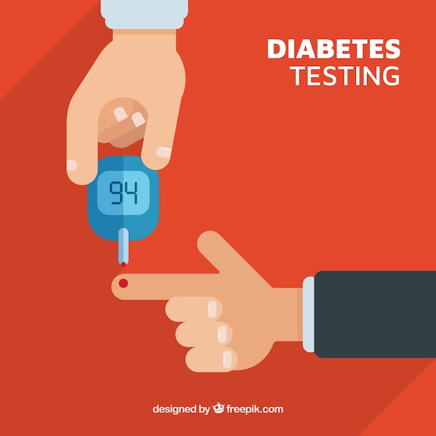 Flat Design of Diabetics Testing Blood – Free Stock Photo for Download