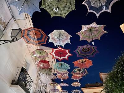 Umbrella Decorated Streets of the Luna Mora Festival in Guar – Free Download