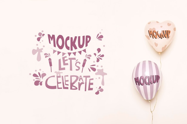 Front View of Balloons Mock-Up for Celebration – Free Download