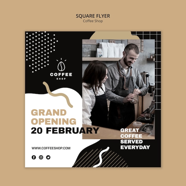 Coffee Shop Flyer Template Concept – Free Download Stock Photo