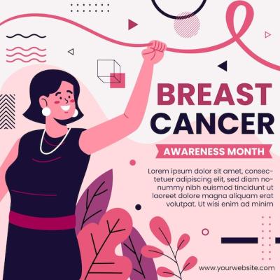 Hand Drawn Flat Breast Cancer Awareness Month Illustration – Free Download