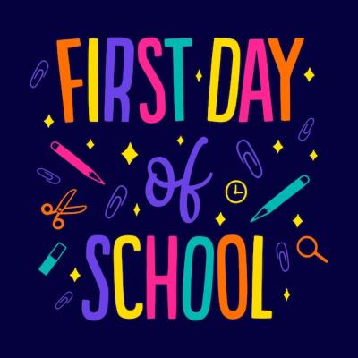 Hand Drawn First Day at School Template – Free Download