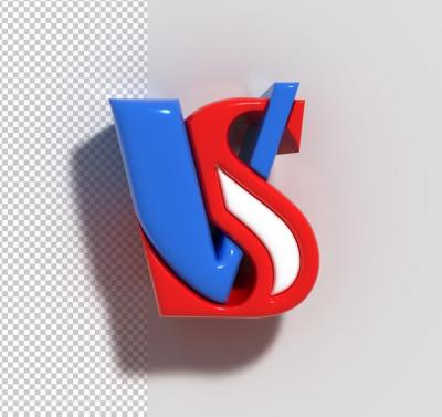 3D Render Company Letter Logo Vs Versus Sign – Free Download