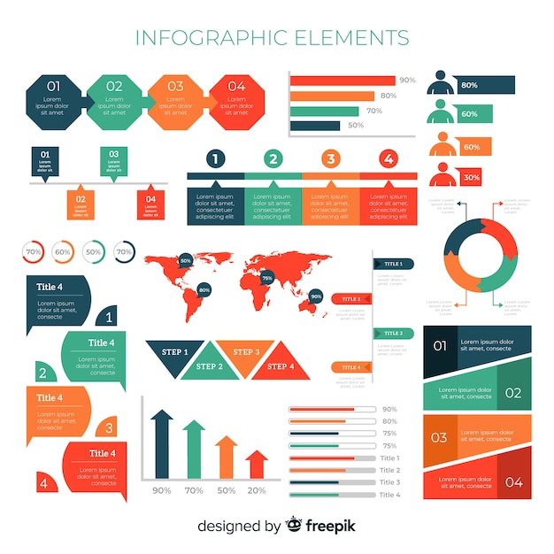 Flat Infographic Elements Collection – Free Download