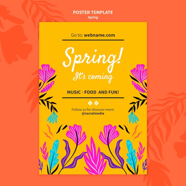 Floral Spring Festival Poster Template – Free Download