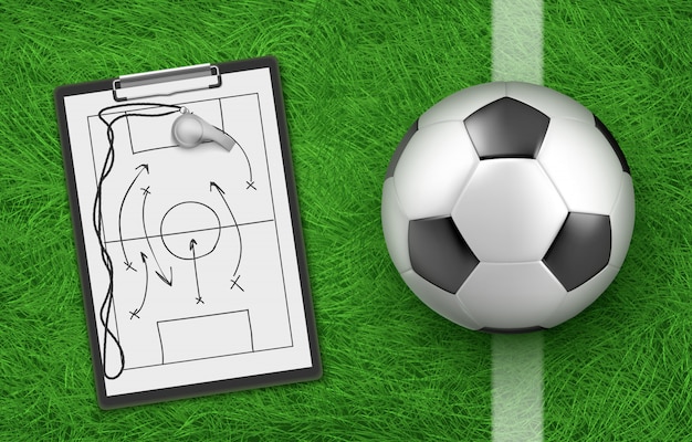 Soccer Tactics and Ball – Download Free Stock Photo