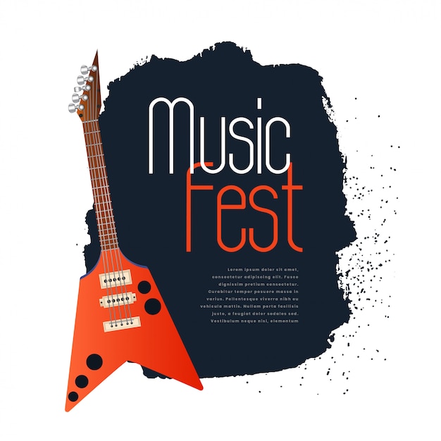 Electronic Guitar Music Fest Concept Banner – Free Download