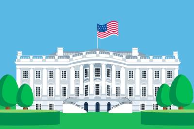 Flat Design Illustration of a White House – Free Download