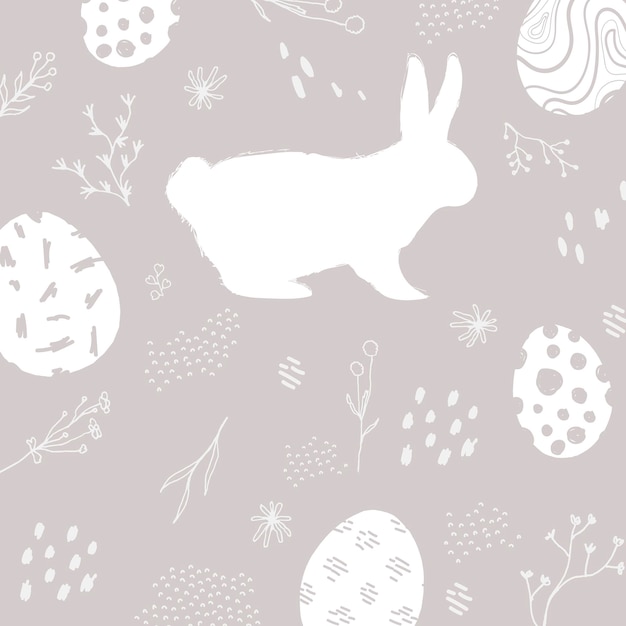 Neutral Gray Easter Pattern Background Vector – Free Download