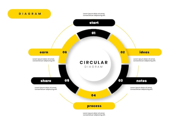 Circular Diagram Infographic Flat Design – Free Download