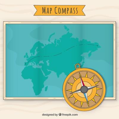 Compass on World Map Background – Free Stock Photo for Download