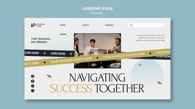 Gradient Business Strategy Landing Page – Free Download