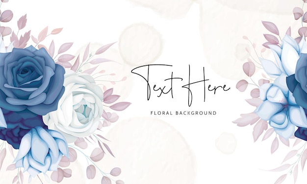 Elegant Vintage Blue and Brown Floral Background Template – Free Download