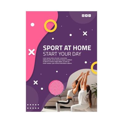 Sport at Home Poster Template – Free Download, Free Stock Photo