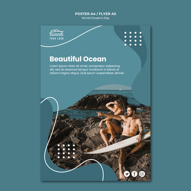 World Ocean’s Day Poster – Free Download, Free Stock Photo