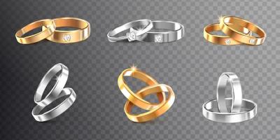 Golden and Silver Wedding Rings with Precious Stones – Free Download