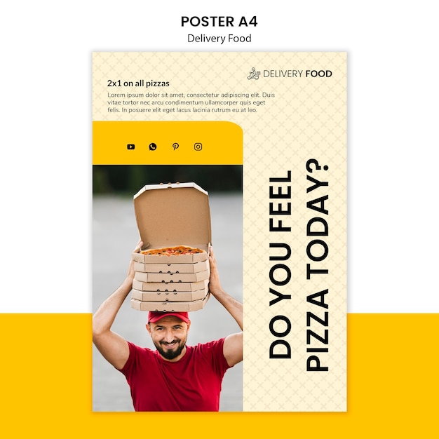 Delivery Food Poster Template – Download Free Stock Photo