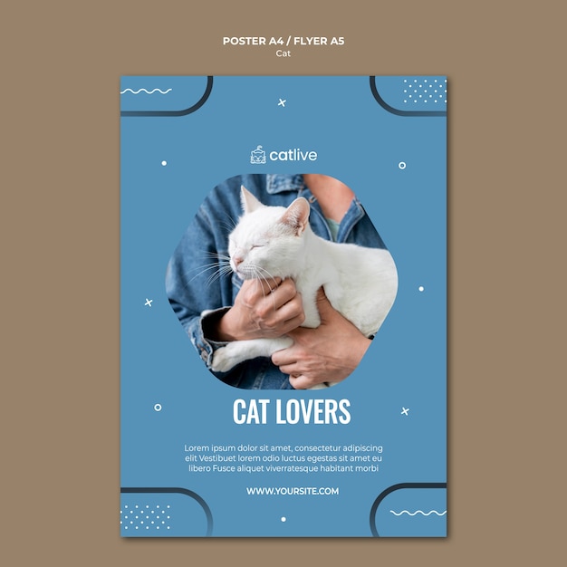 Cat Lover Concept Flyer Design – Download Free Stock Photo