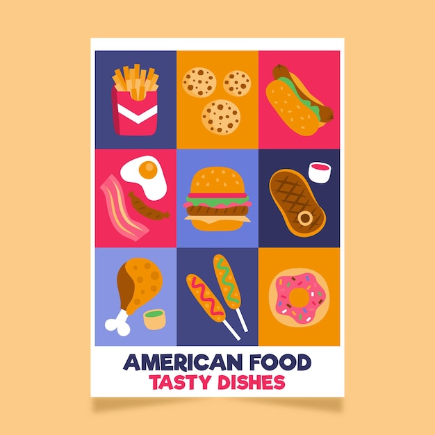 American Food Poster Template – Free Download