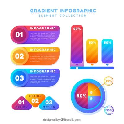 Gradient Color Infographic Elements Collection – Free Download